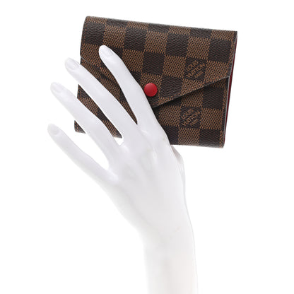 Louis Vuitton Damier Ebene Victorine Wallet Red 2 of 7