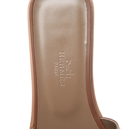 Hermes Box Calfskin Oran Sandals 36 Gold 8 of 11