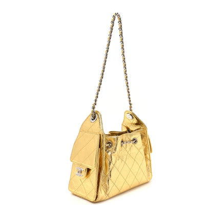 Chanel Metallic Aged Calfskin Mini Chanel 25 Handbag Gold 3 of 13