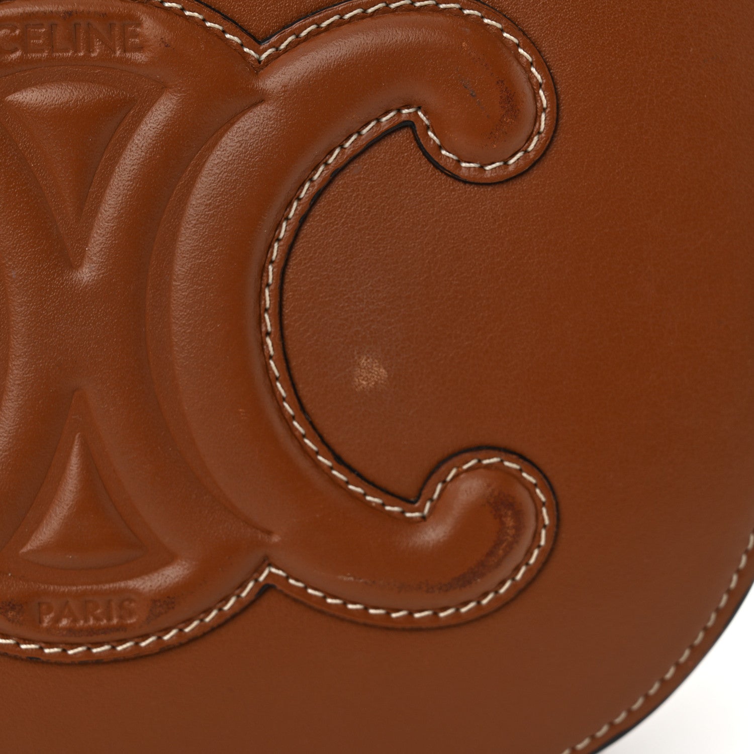 Celine Smooth Calfskin Cuir Triomphe Folco Crossbody Bag Tan 10 of 11