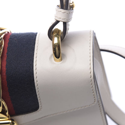 Gucci Calfskin Mini Sylvie Top Handle Bag White 9 of 19