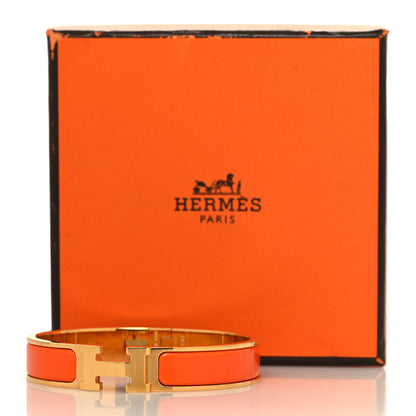 Hermes Enamel Narrow Clic Clac H Bracelet GM Orange 5 of 5