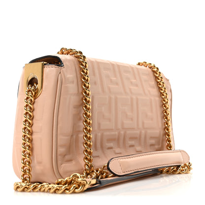 Fendi Nappa Small FF Embossed Midi Chain Baguette Light Rose 2 of 9