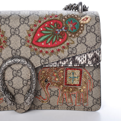 Gucci GG Supreme Monogram Elaphe Elephant Embroidered Small Dionysus Shoulder Bag 10 of 11