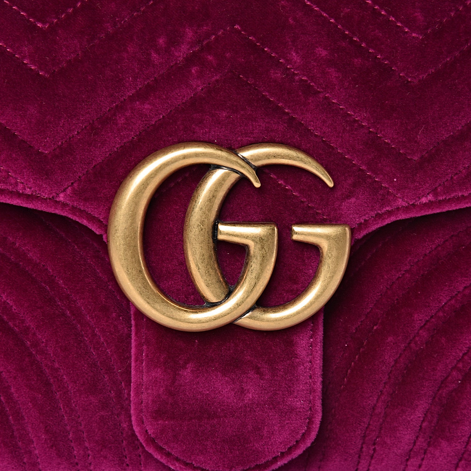 Gucci Velvet Matelasse Medium GG Marmont Shoulder Bag Fuchsia Violet Cyclamen 10 of 10