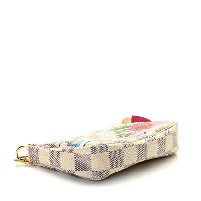 Louis Vuitton Damier Azur 2021 Christmas Animation Hollywood Mini Pochette Accessories Fuchsia 4 of 10