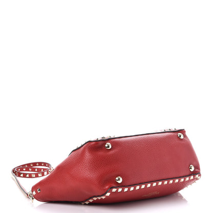 Valentino Garavani Grained Calfskin Small Rockstud Tote Rosso Valentino 4 of 7