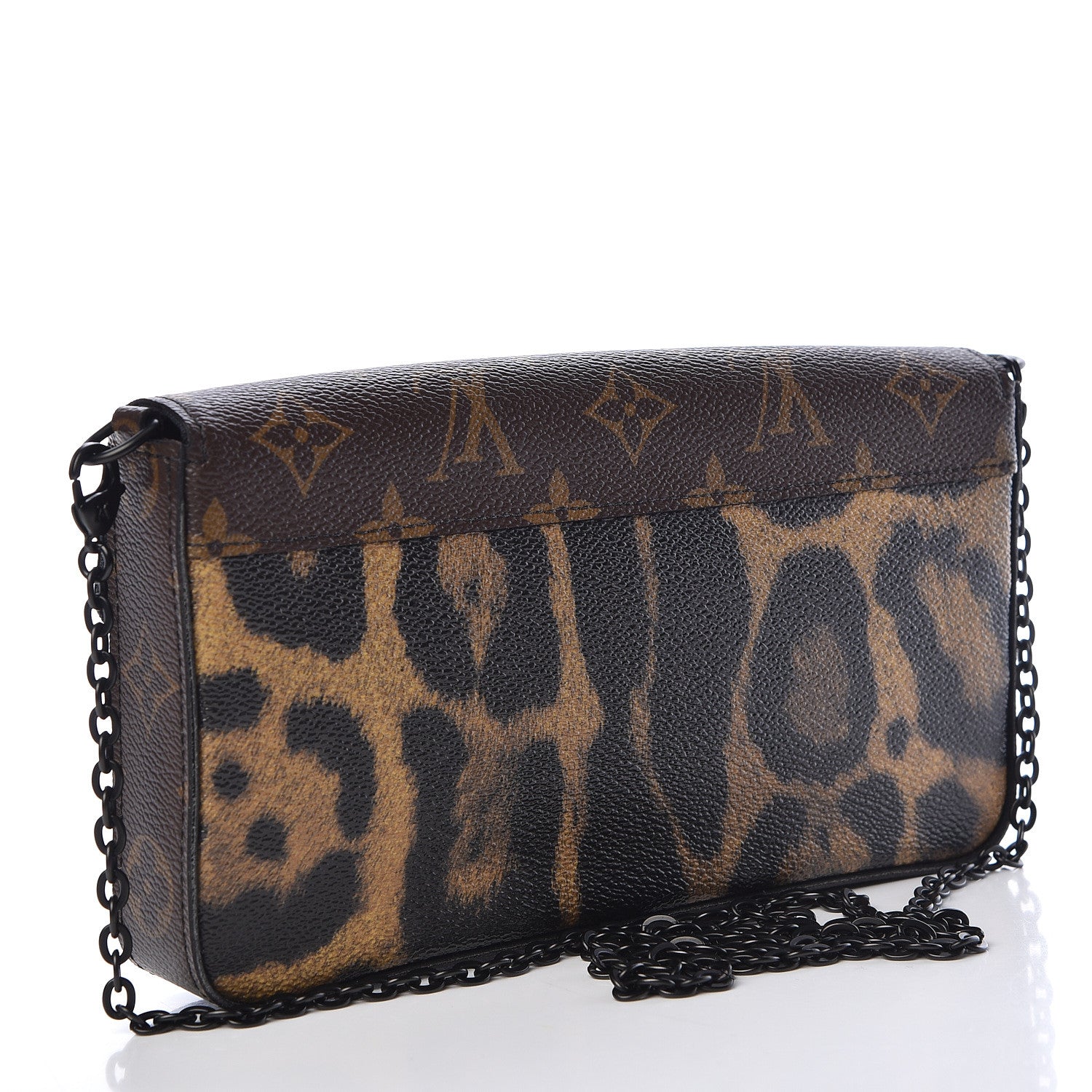 Louis Vuitton Monogram Animal Print Pochette Felicie Chain Wallet 4 of 13