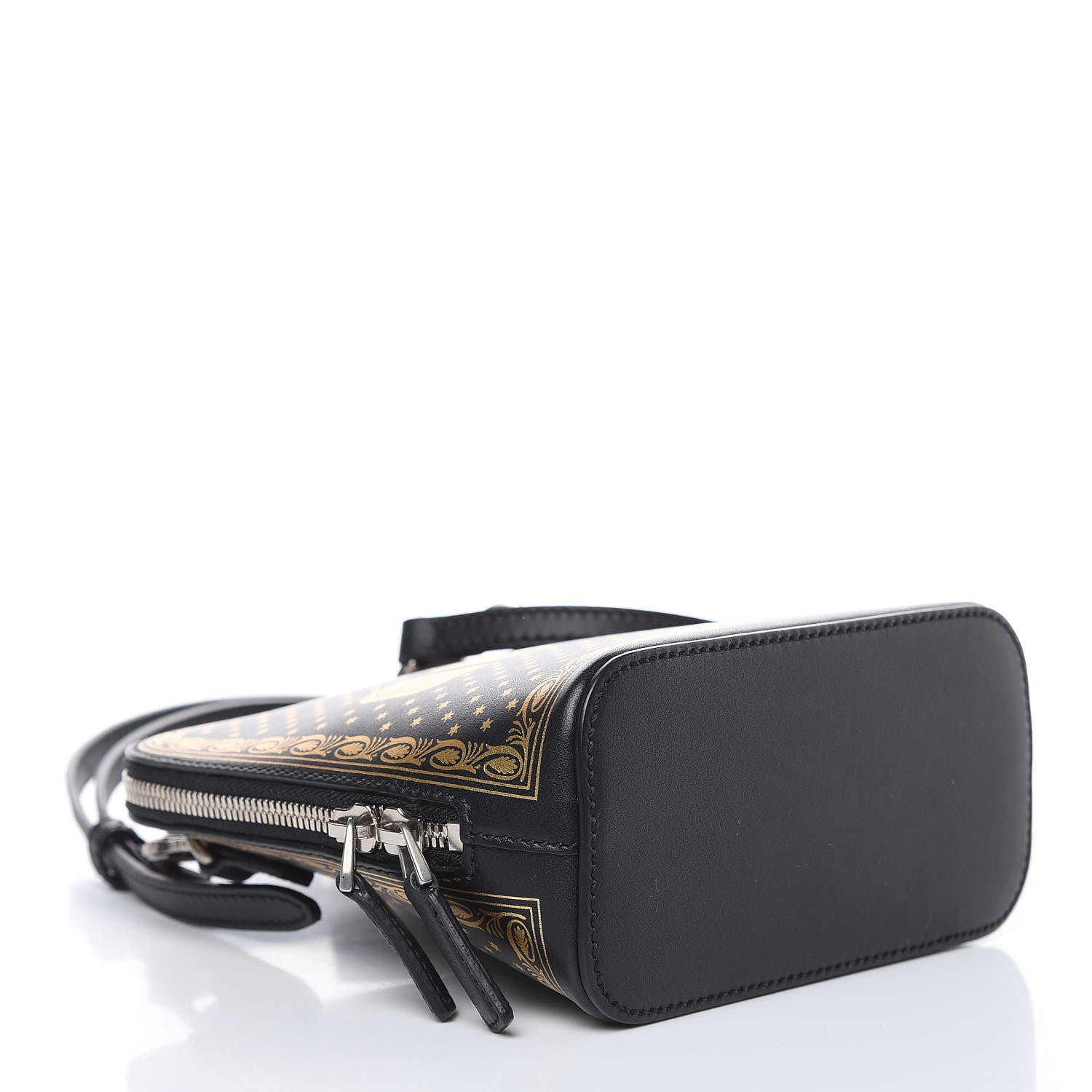 Gucci X SEGA Calfskin GUCCY Stars Mini Dome Shoulder Bag Black Gold 4 of 10