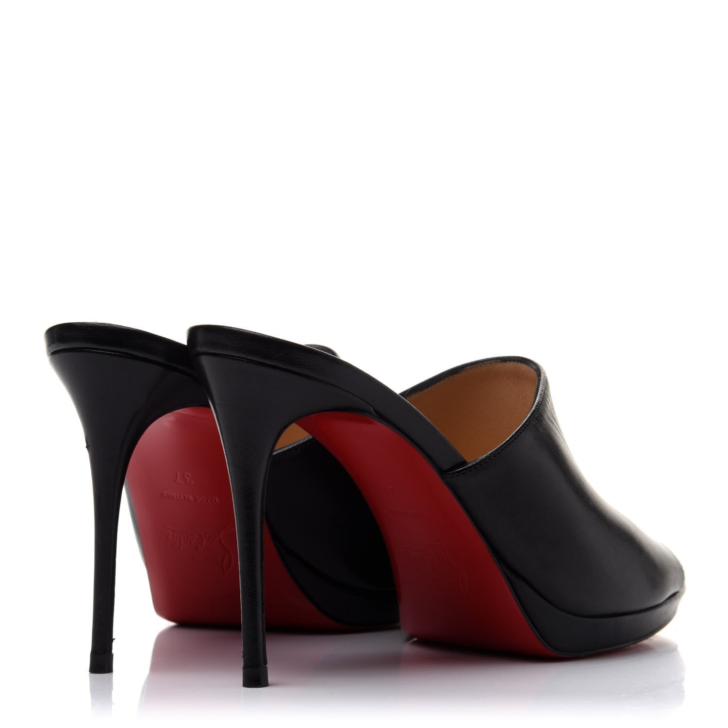 Christian Louboutin Shiny Nappa Pigamule 100 Slide Sandals 37 Black 4 of 9