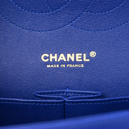 Chanel Lambskin Quilted Jumbo Double Flap Blue 6 of 10