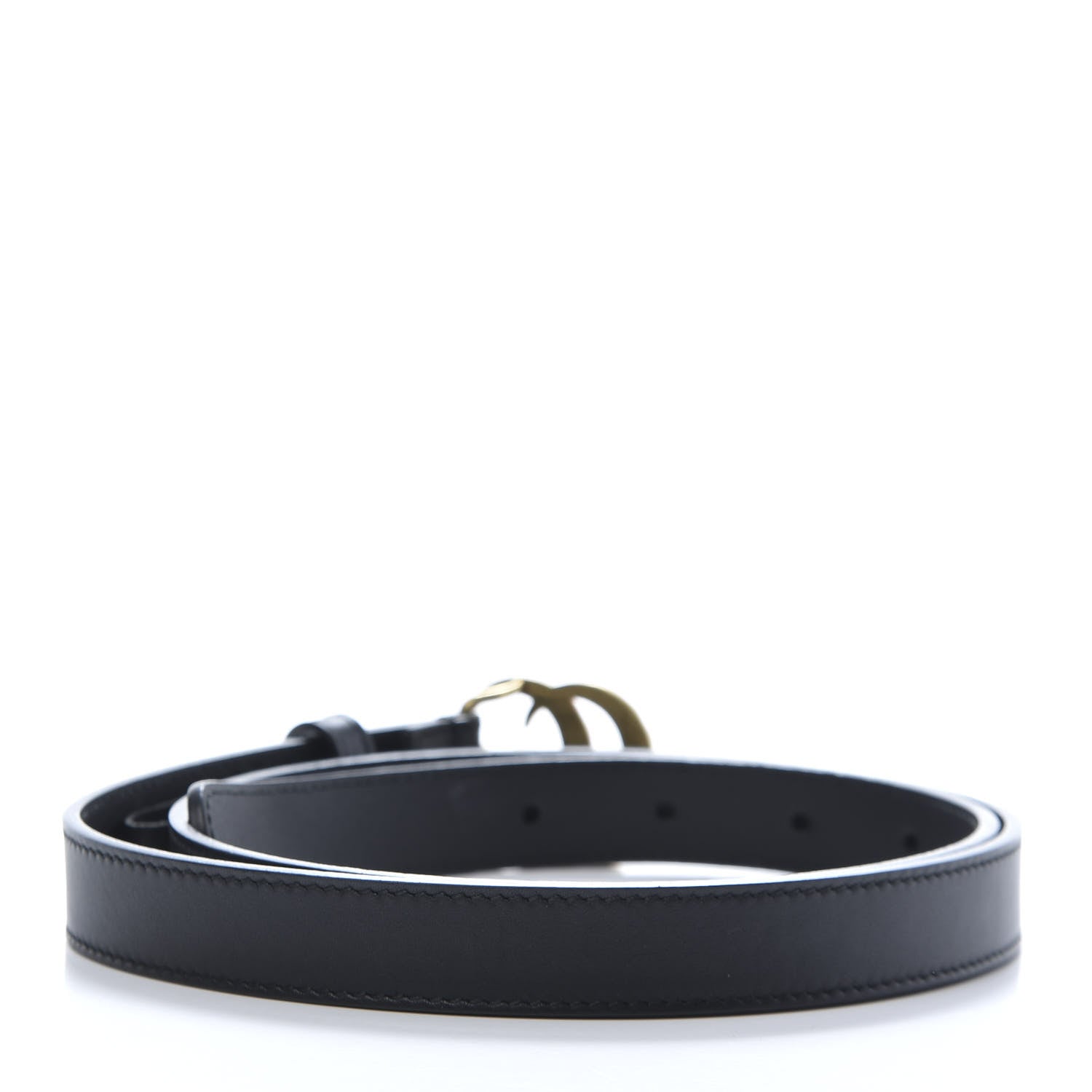 Gucci Calfskin Pearl Double G 20mm Belt 85 34 Black Cream 2 of 6