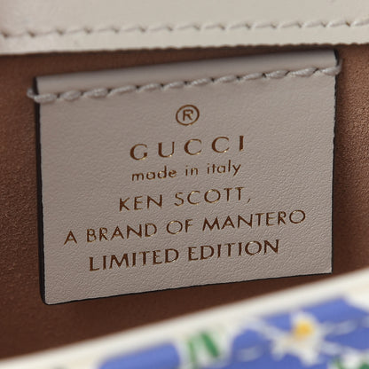 Gucci X KEN SCOTT Calfskin Matelasse Floral Print Super Mini GG Marmont Shoulder Bag Ivory Pink 5 of 8