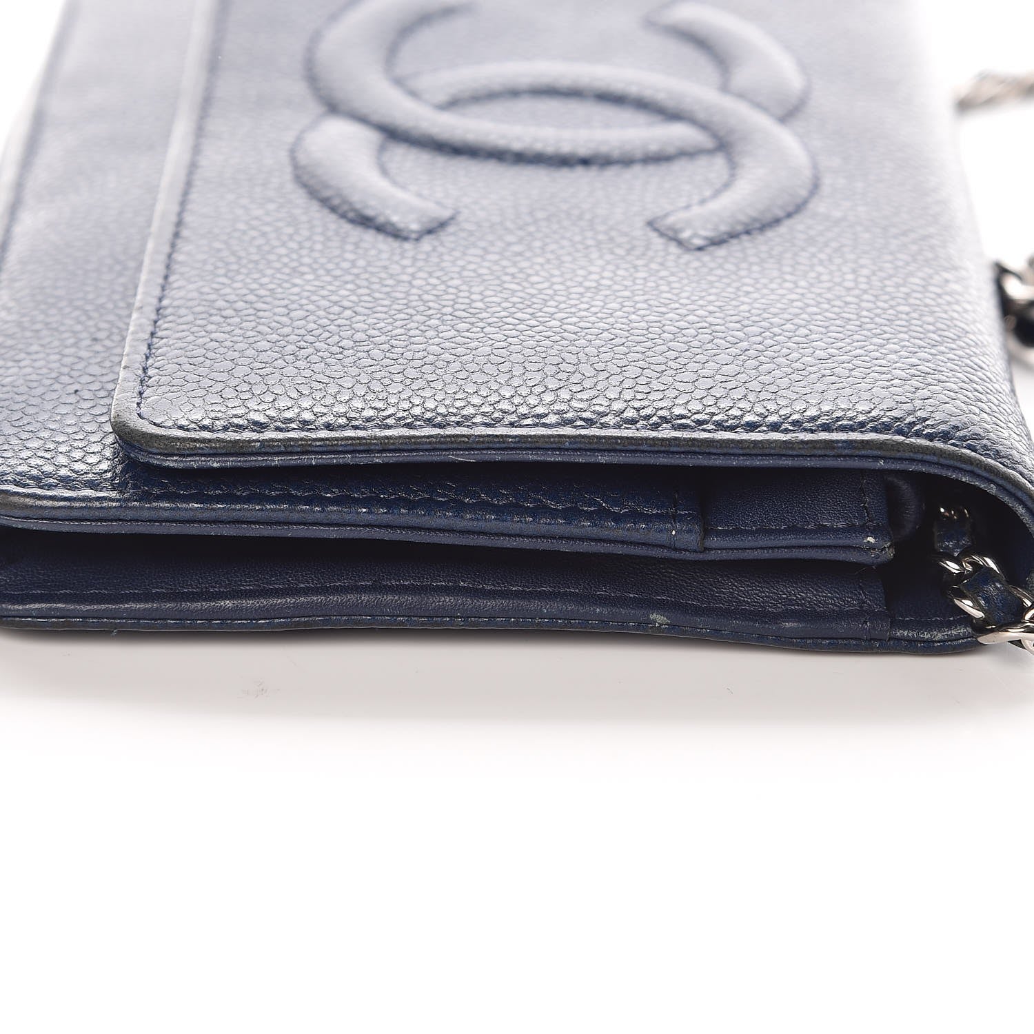 Chanel Caviar Timeless CC Wallet On Chain WOC Dark Blue 14 of 17