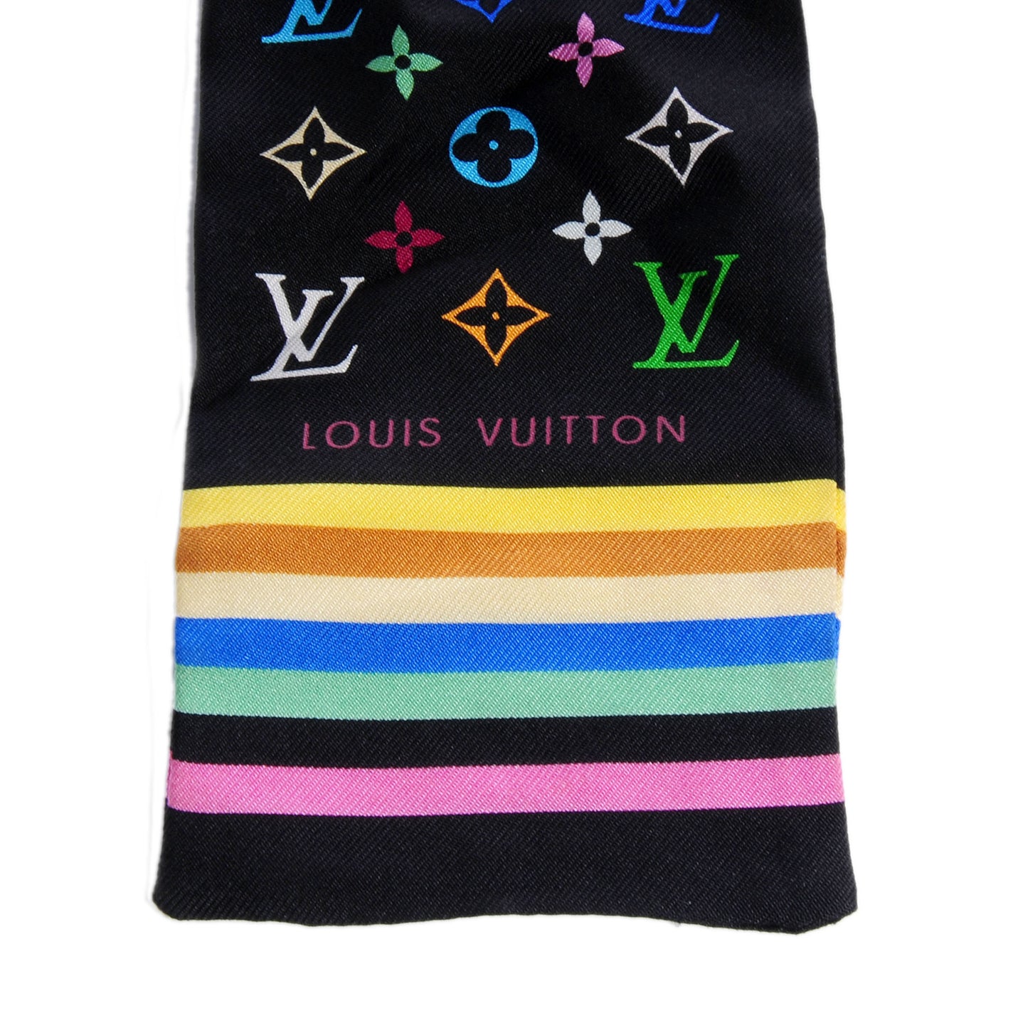 Silk Monogram Multicolor Bandeau Black