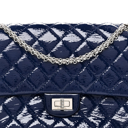 Chanel Distressed Patent Quilted 2.55 Reissue 226 Flap Blue 7 of 9