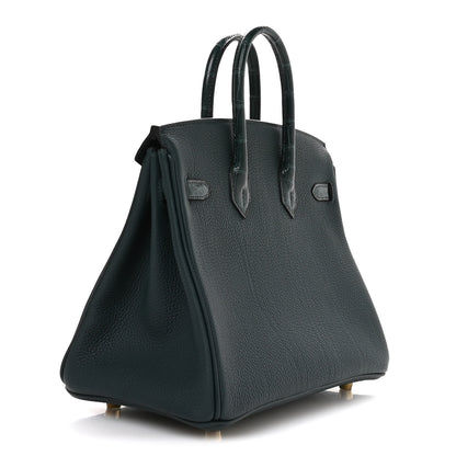 Hermes Togo Matte Alligator Birkin Touch 25 Vert Cypress 3 of 11