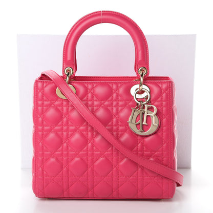 Christian Dior Lambskin Cannage Medium Lady Dior Pink 16 of 16