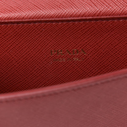 Prada Saffiano Chain Wallet Fuoco 7 of 10
