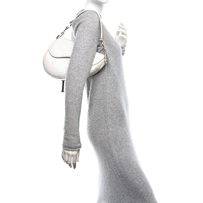 Christian Dior Snakeskin Saddle Bag White 2 of 16