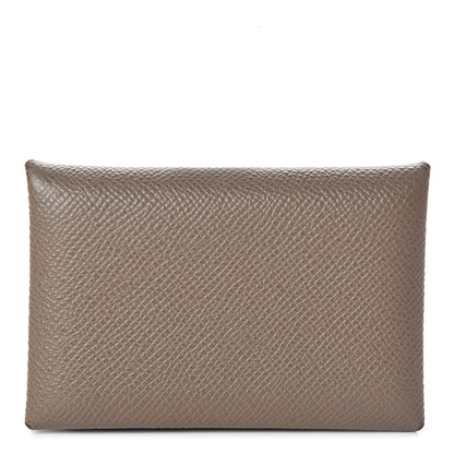 Hermes Epsom Calvi Card Case Etoupe 1 of 6
