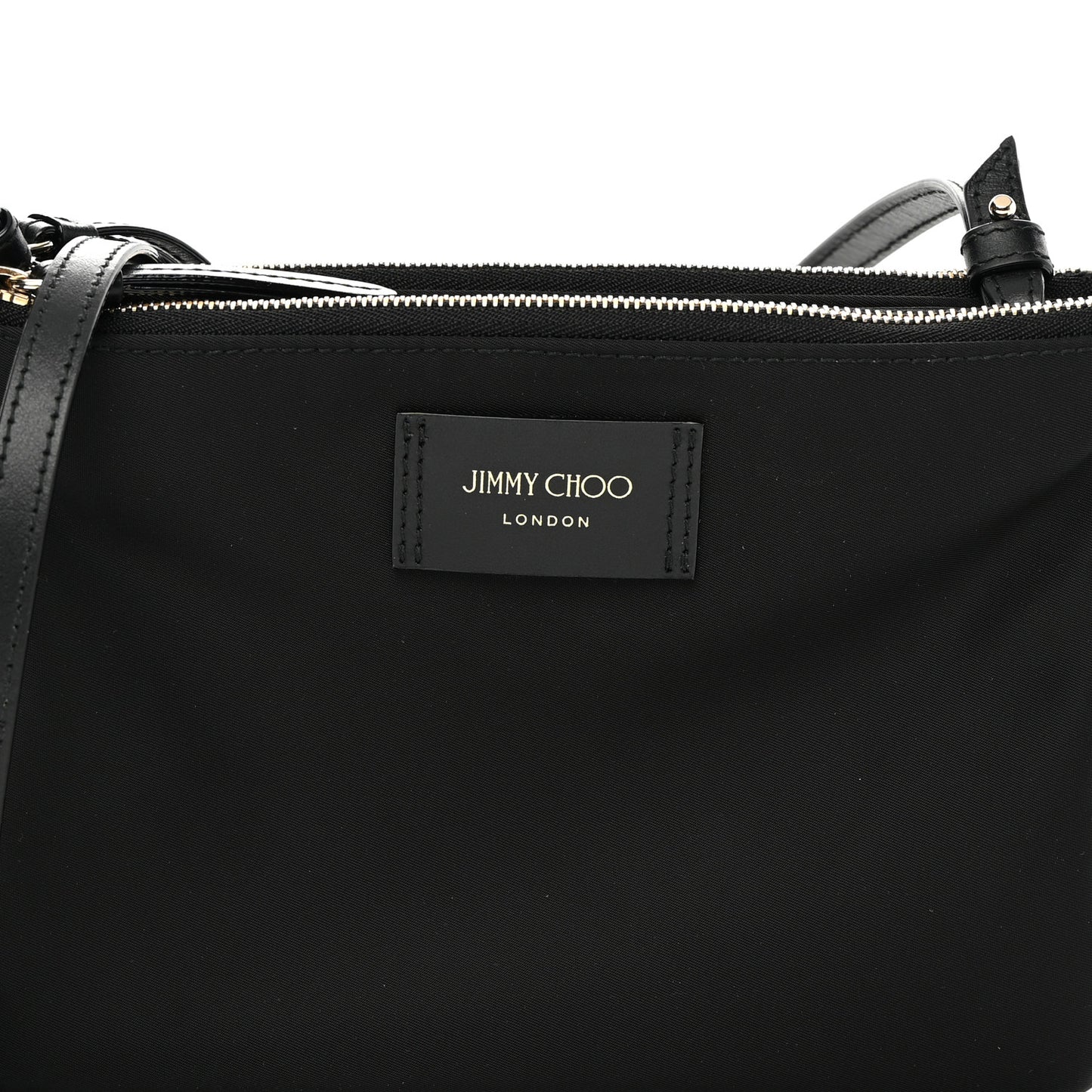 Nylon Candice Double Zip Crossbody Pouch Black