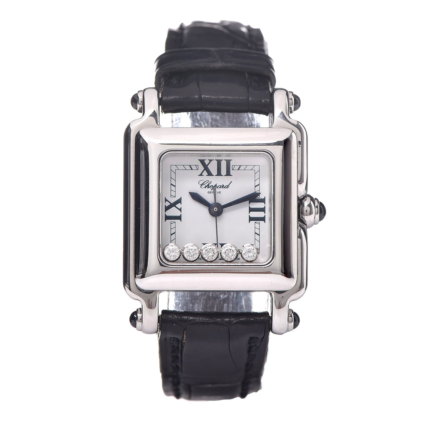 Stainless Steel Alligator 5 Diamond 23mm Happy Sport Quartz Watch