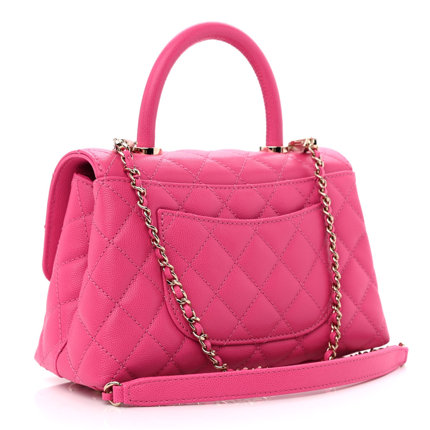 Chanel Caviar Quilted Mini Coco Handle Flap Rose 3 of 11
