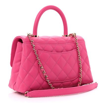 Chanel Caviar Quilted Mini Coco Handle Flap Rose 3 of 11