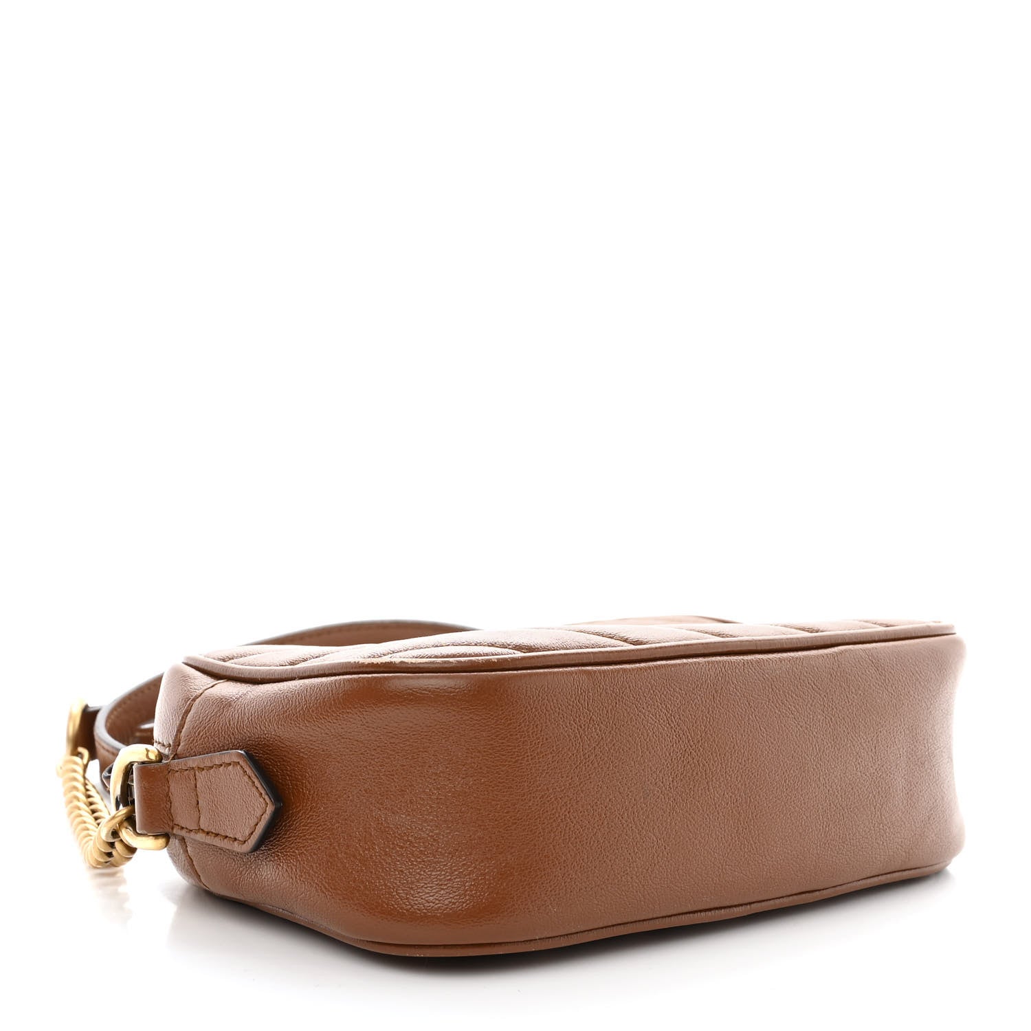 Gucci Glazed Calfskin Matelasse Diagonal Mini GG Marmont Chain Shoulder Bag Cuir 4 of 11