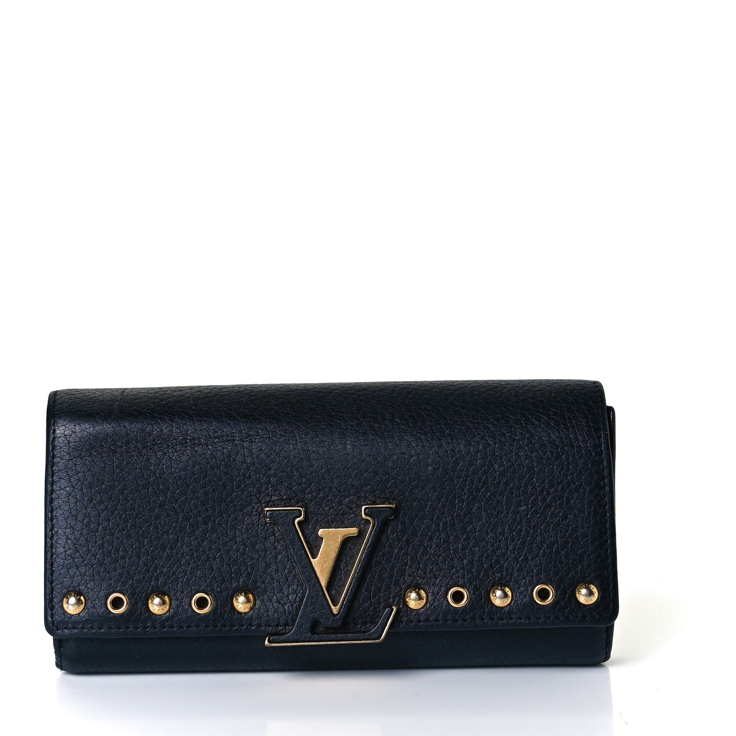 Taurillon Capucines Studded Wallet Black