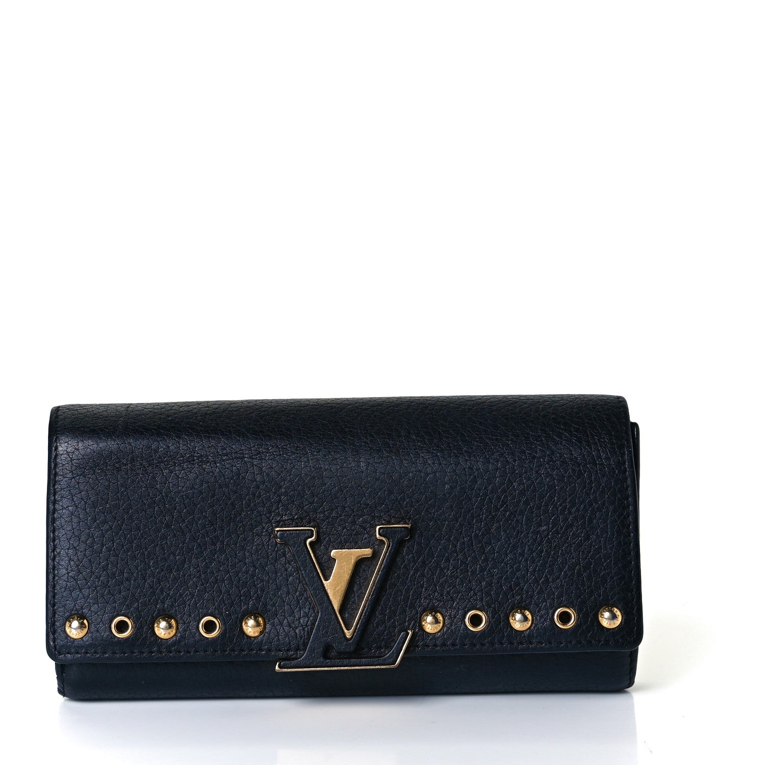 Louis Vuitton Taurillon Capucines Studded Wallet Black 1 of 8