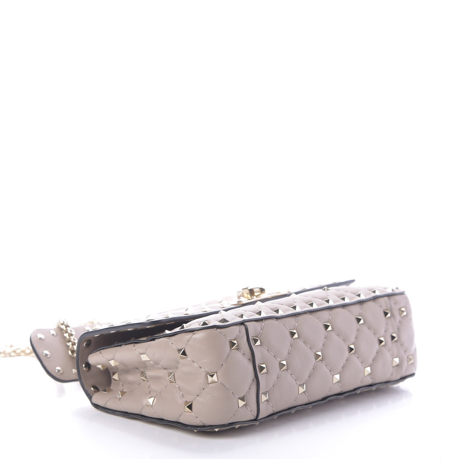 Valentino Garavani Nappa Small Rockstud Spike Shoulder Bag Poudre 3 of 11