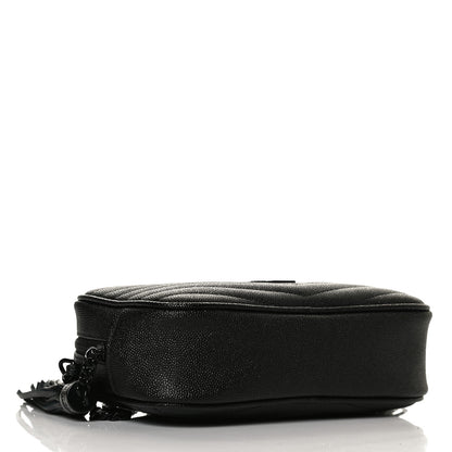 Saint Laurent Grain De Poudre Matelasse Monogram Mini Lou Camera Bag Black 4 of 12