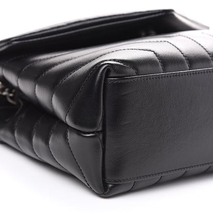 Saint Laurent Calfskin Y Quilted Monogram Small Loulou Chain Satchel Black 7 of 9