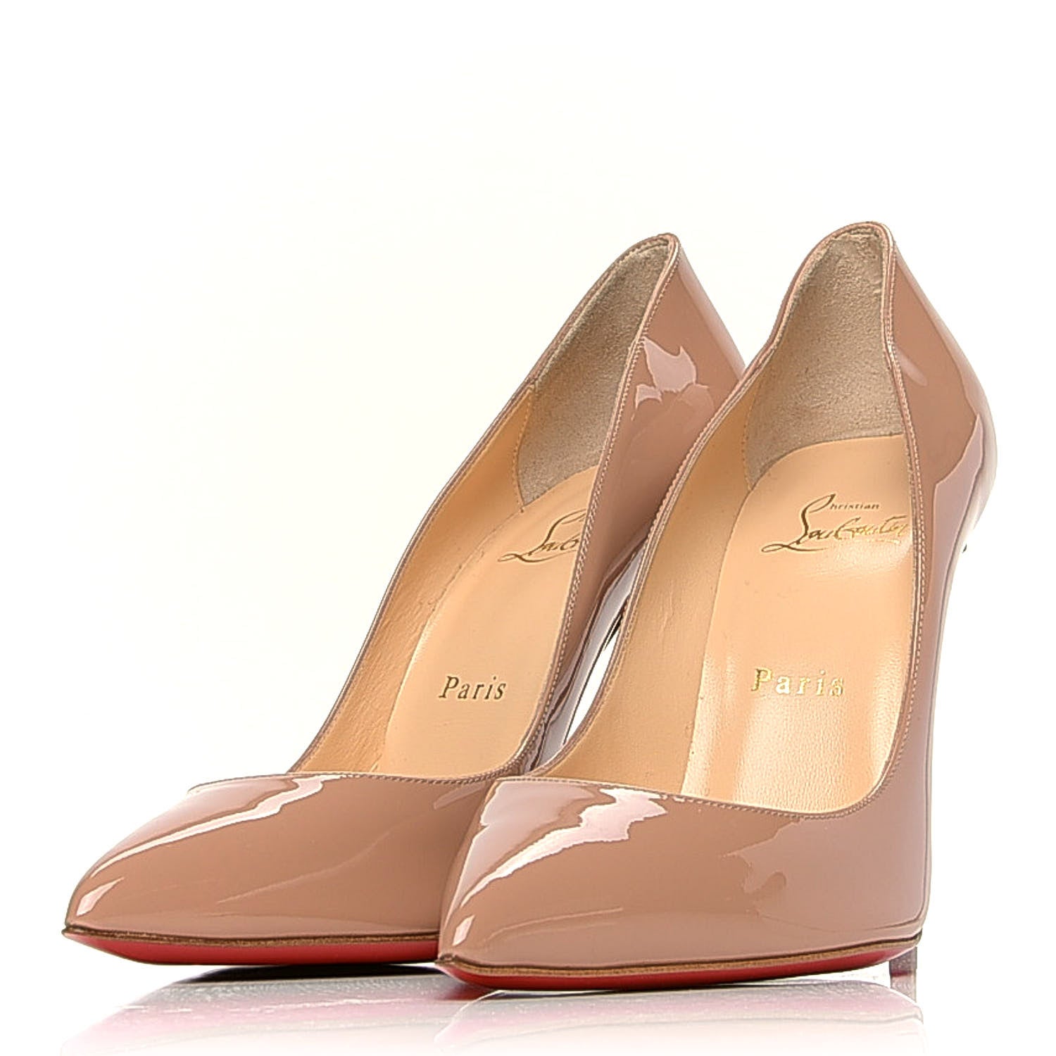 Christian Louboutin Patent Pigalle Follies 100 Pumps 38 Nude 3 of 10
