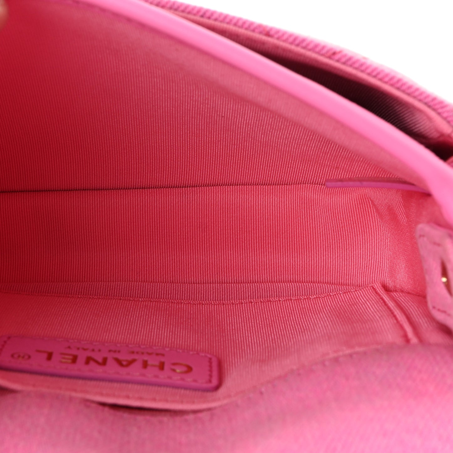 Denim Quilted Mini Messenger Flap Neon Pink