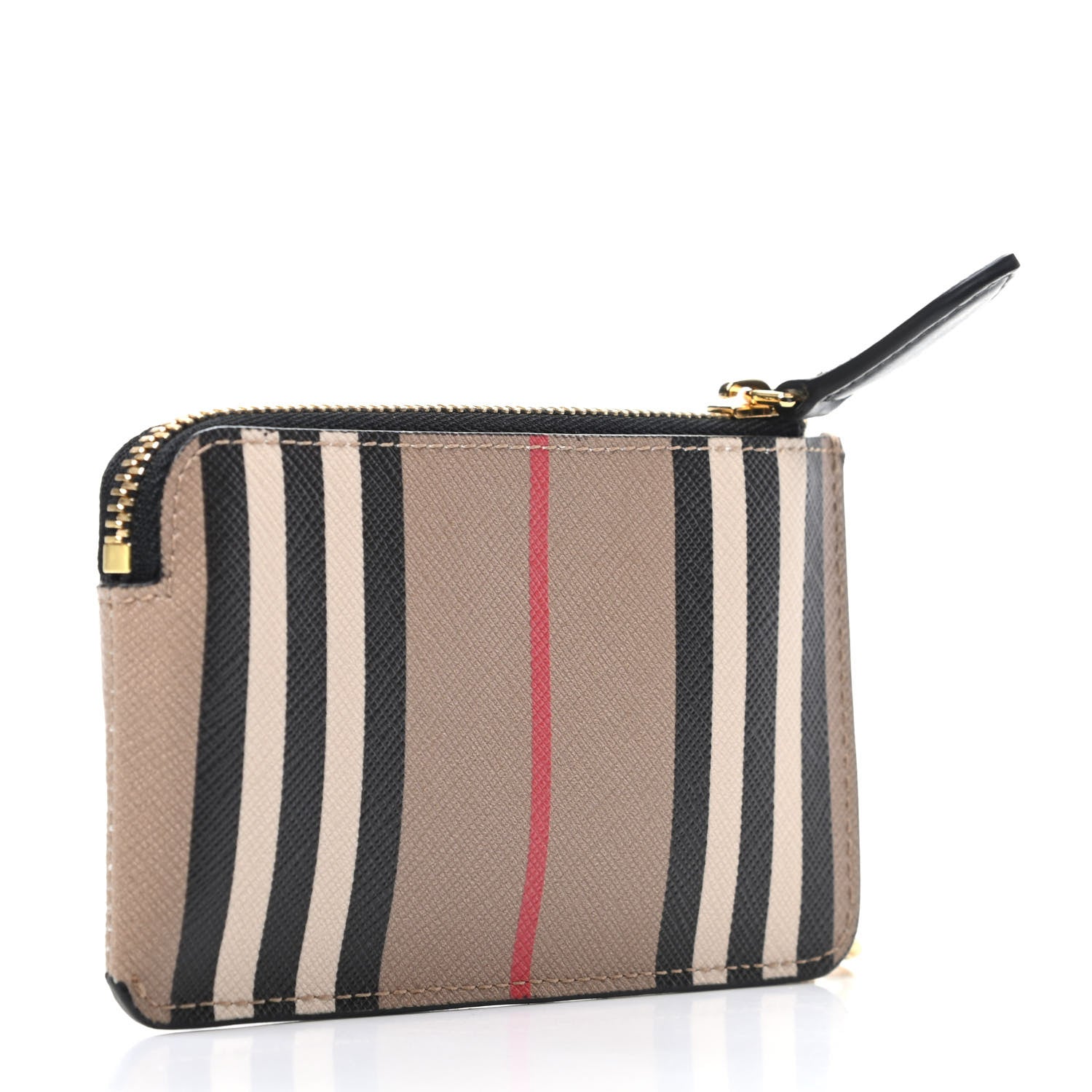 Burberry E-Canvas Calfskin Icon Stripe Zip Coin Case Archive Beige 3 of 6