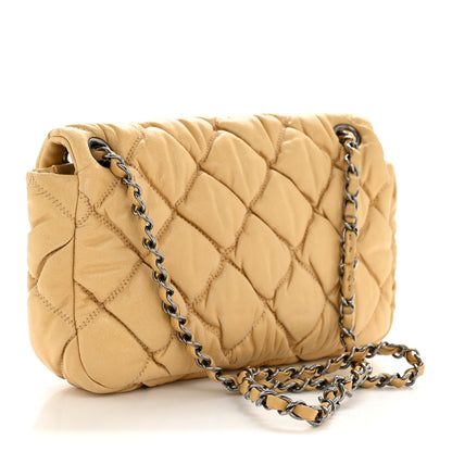 Chanel Calfskin Quilted Medium Bubble Quilt Flap Bag Beige 3 of 14