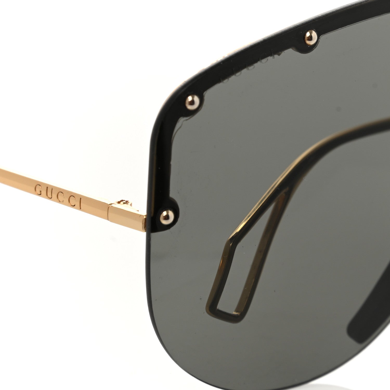 Gucci Shield Sunglasses GG0667S Black Gold 8 of 8