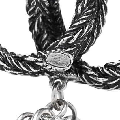 Chanel Crystal Chain Fringe CC Brooch Silver 3 of 3