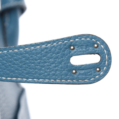Hermes Taurillon Clemence Lindy 30 Blue Jean 7 of 12