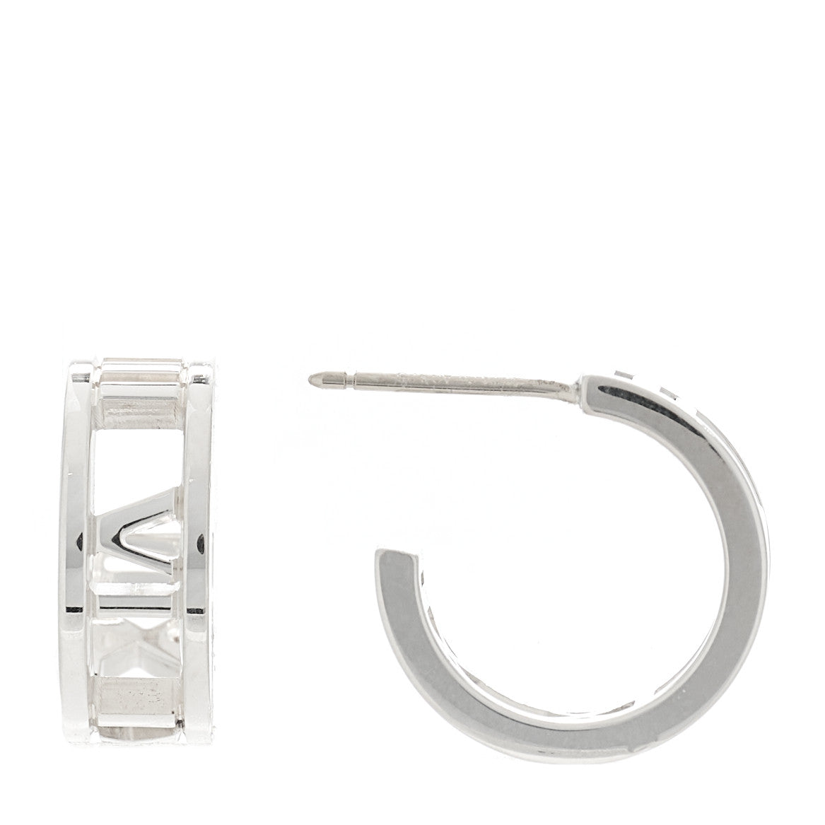 Tiffany Sterling Silver Small Atlas Open Hoop Earrings 1 of 5