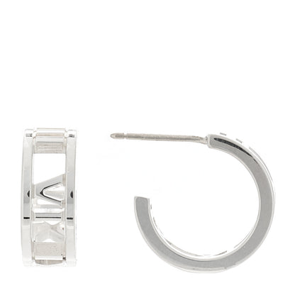 Tiffany Sterling Silver Small Atlas Open Hoop Earrings 1 of 5