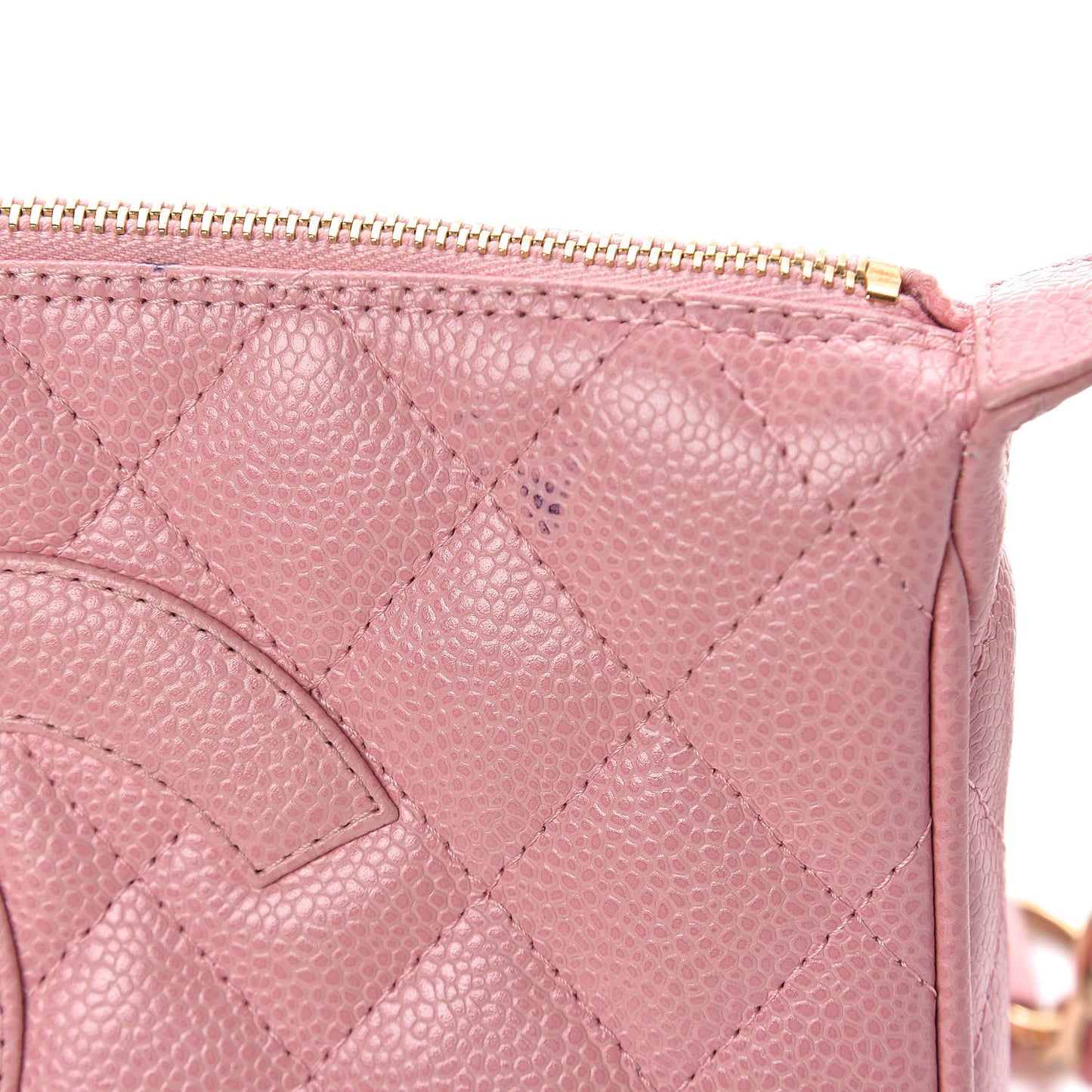 Caviar Quilted Pochette Pink