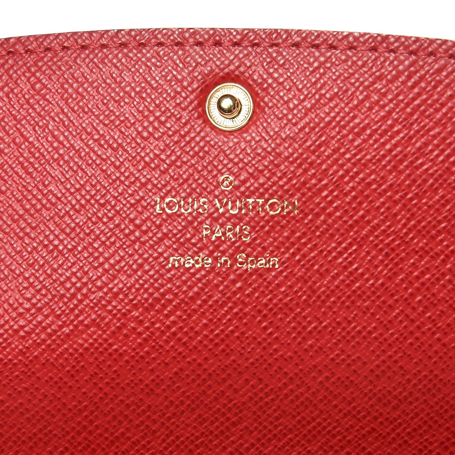 Louis Vuitton Damier Ebene Emilie Wallet Red 6 of 7