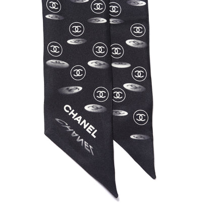 Chanel Silk CC Slim Bandeau Scarf Black 2 of 3