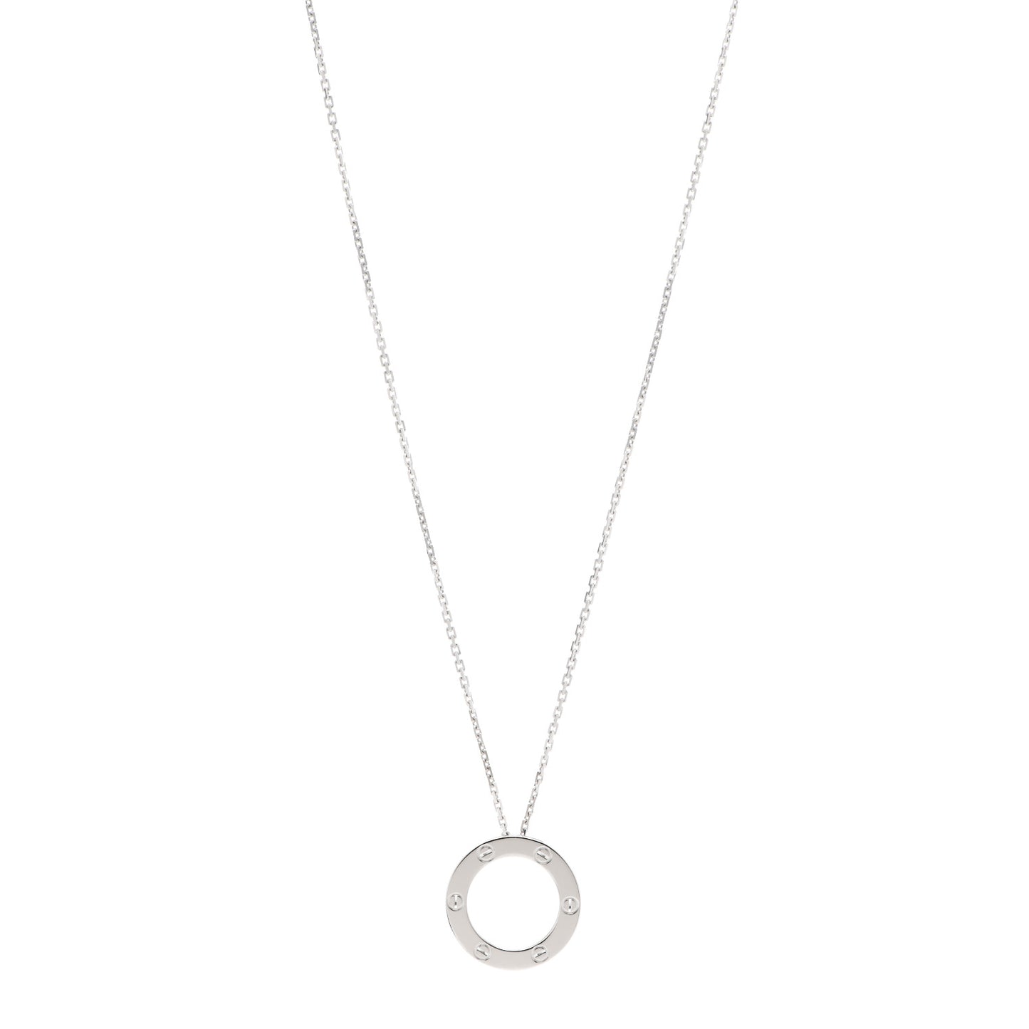 18K White Gold LOVE Pendant Necklace