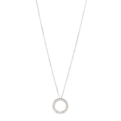 Cartier 18K White Gold LOVE Pendant Necklace 1 of 6