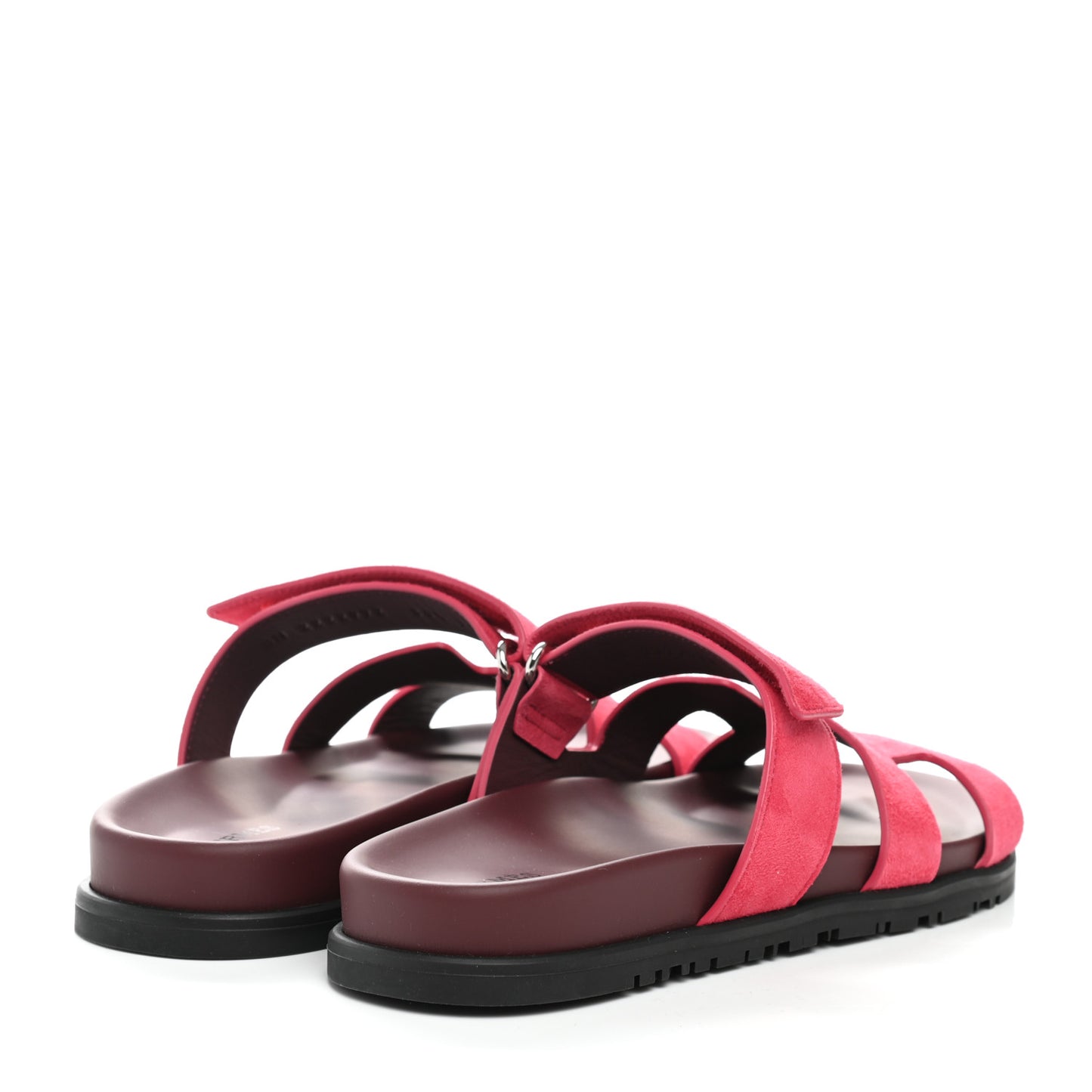 Suede Goatskin Womens Chypre Sandals 38.5 Rouge Marsala